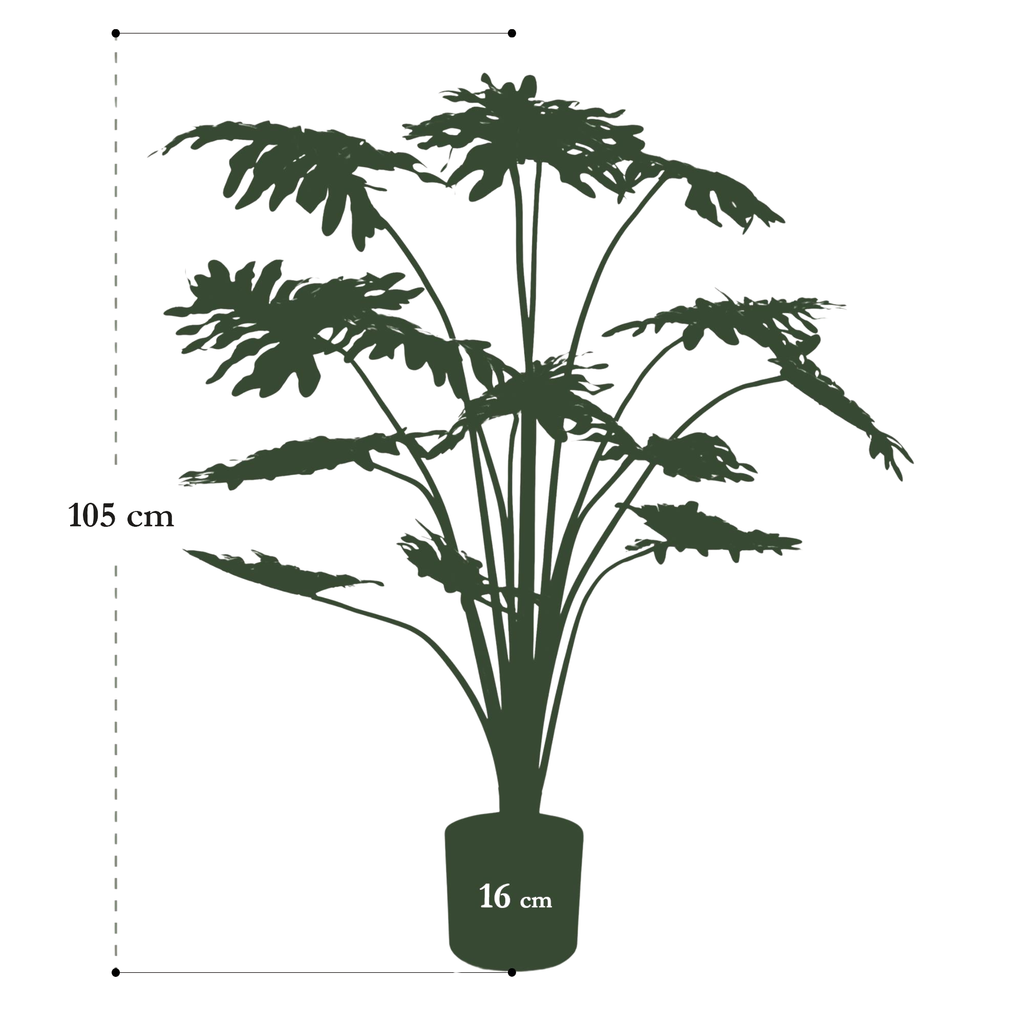 Philodendron artificiel haut de gamme – Plante décorative réaliste sans entretien (60 à 120 cm)