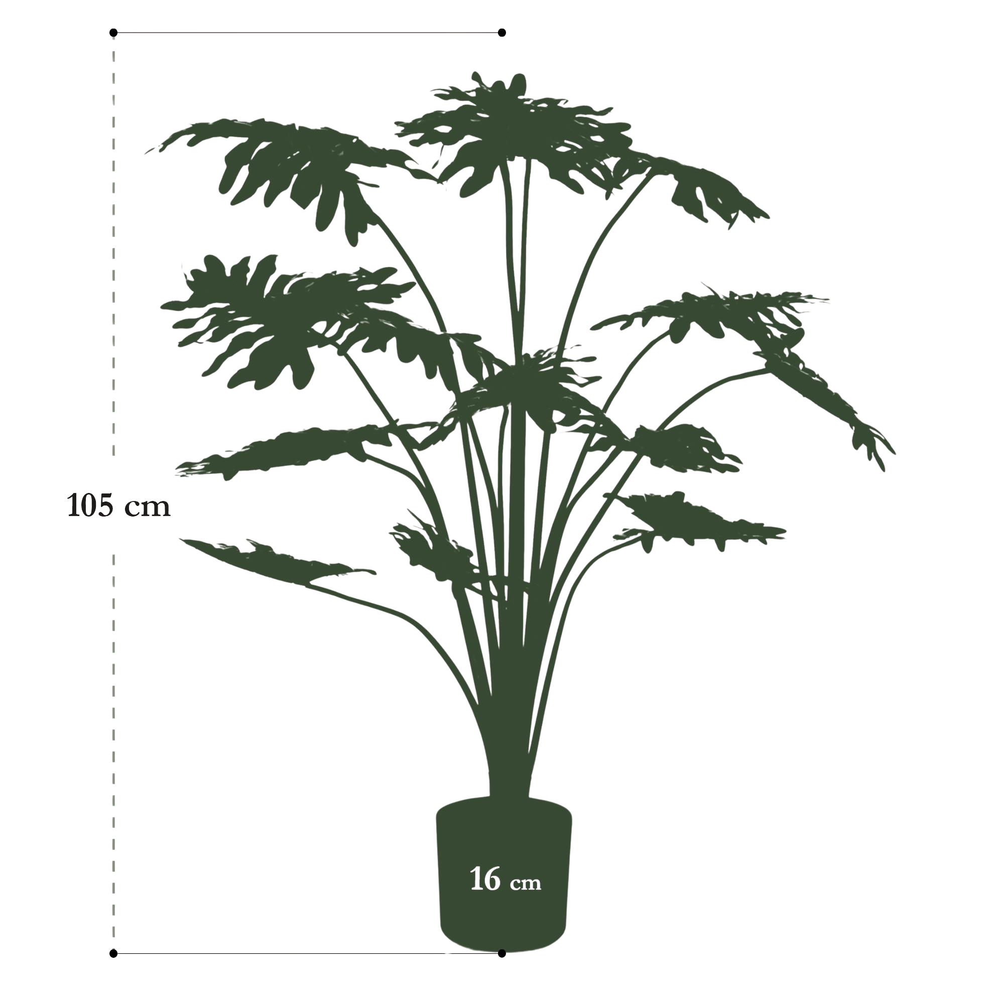 Philodendron artificiel haut de gamme – Plante décorative réaliste sans entretien (60 à 120 cm)