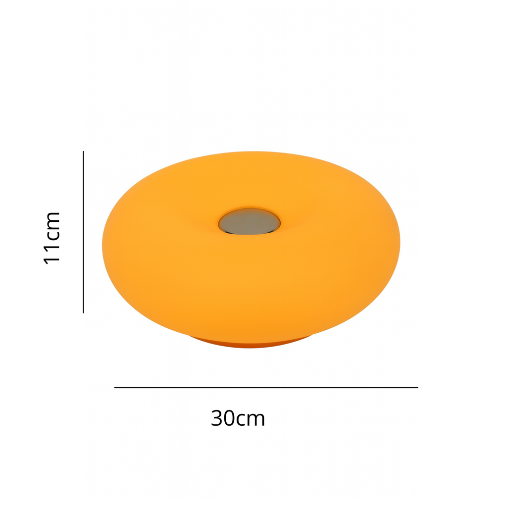 Rechargeable Touch-Sensitive Orange Donut Lamp – Bauhaus Design Table Lamp – 3 LED Lighting Modes – Soft &amp; Modern Ambiance
