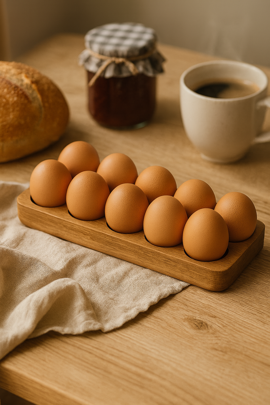Support à Œufs en Bois – Range-Œufs Design 6 ou 12 Compartiments | Cuisine & Art de Vivre