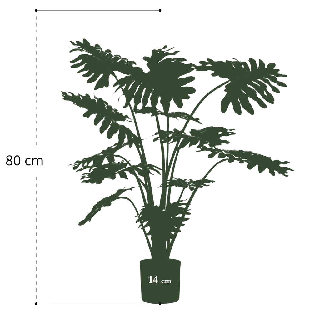 Philodendron artificiel haut de gamme – Plante décorative réaliste sans entretien (60 à 120 cm)