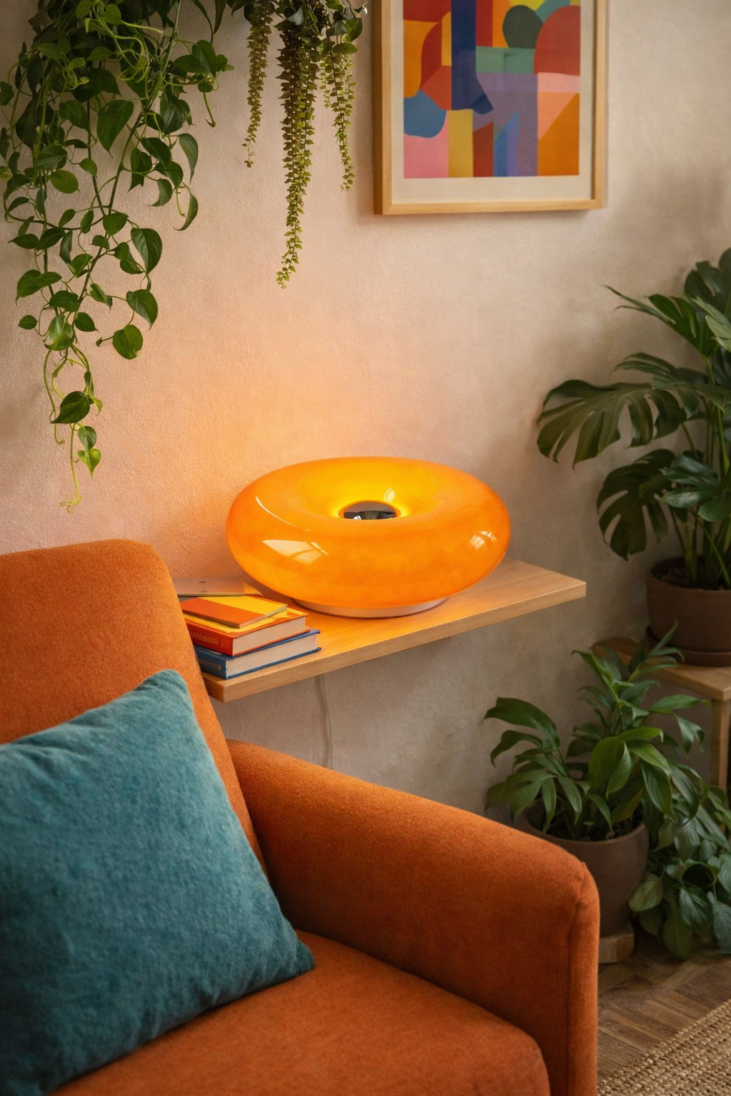 Applique Murale Donut en Verre – Design Bauhaus & LED Tricolore