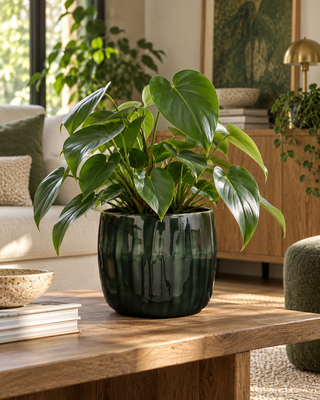 Babet Pine Green – Decorative plant pot – Ø27 × H23 cm