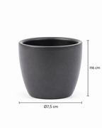 Boule Anthracite Mate – Mini cache-pot en céramique – Ø7,5 × H6 cm