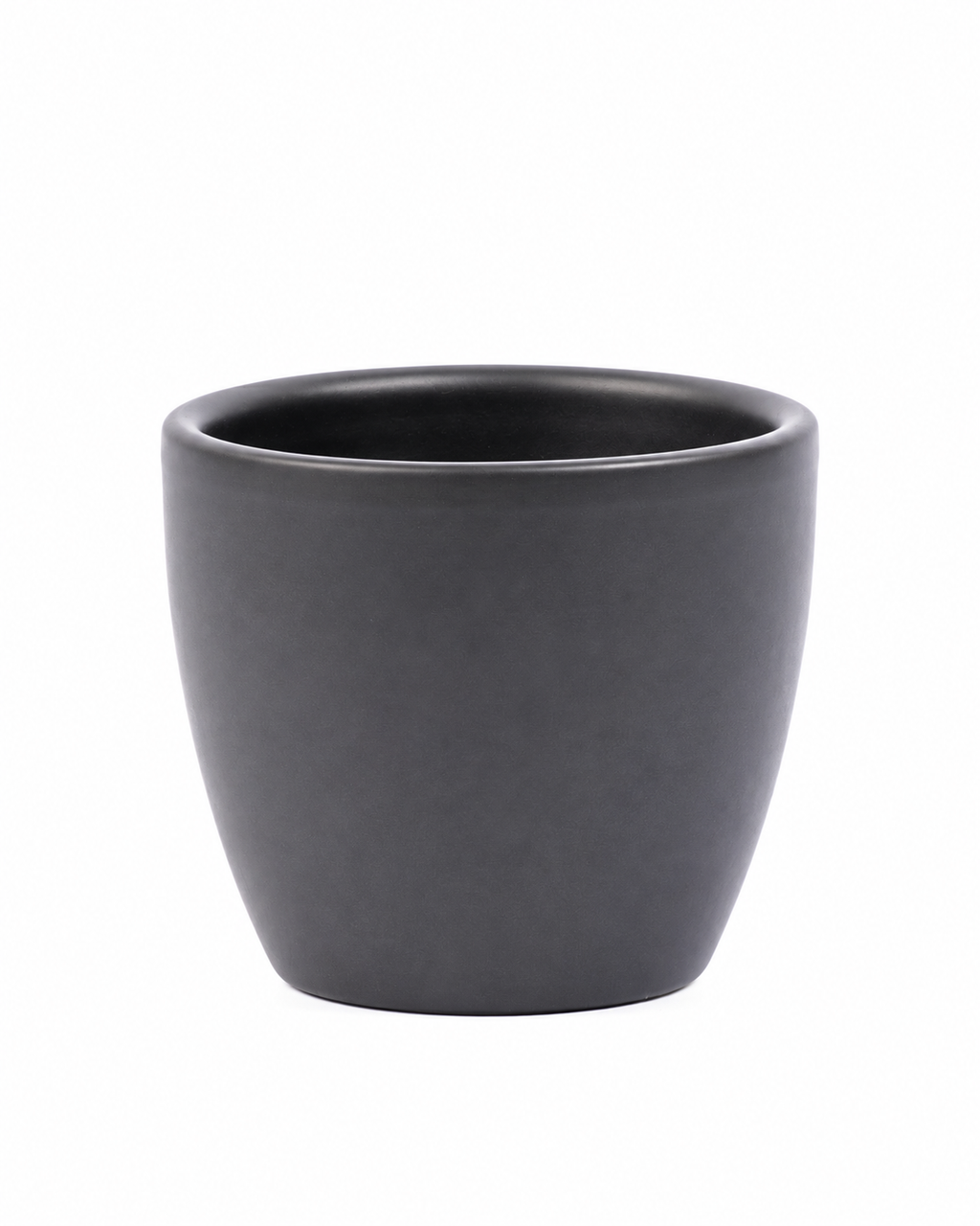 Boule Anthracite Mate – Mini cache-pot en céramique – Ø7,5 × H6 cm
