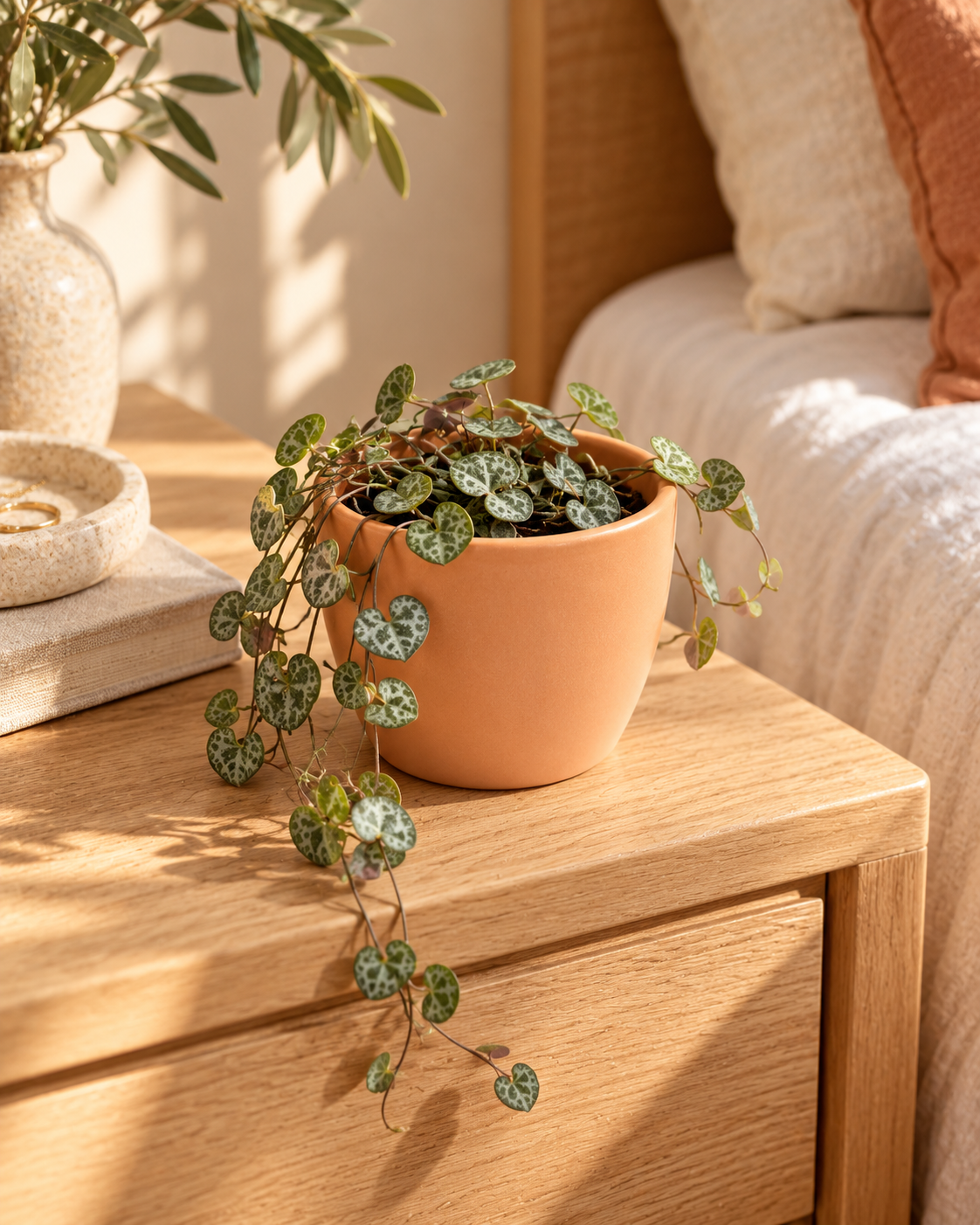 Matte Tuscan Sphere – Mini ceramic plant pot – Ø7.5 × H6 cm
