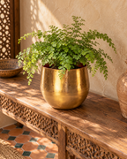 Ayka Patinated Camel – Decorative plant pot – Ø28 / Ø33 cm