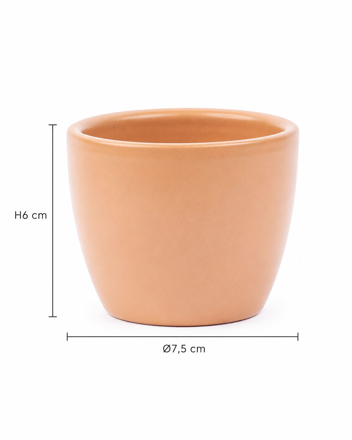Matte Tuscan Sphere – Mini ceramic plant pot – Ø7.5 × H6 cm