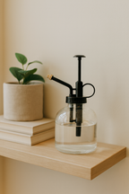 Vaporisateur d’Arrosage 300 ml – Verre & Acier Inoxydable Premium (Doré, Argenté ou Transparent)