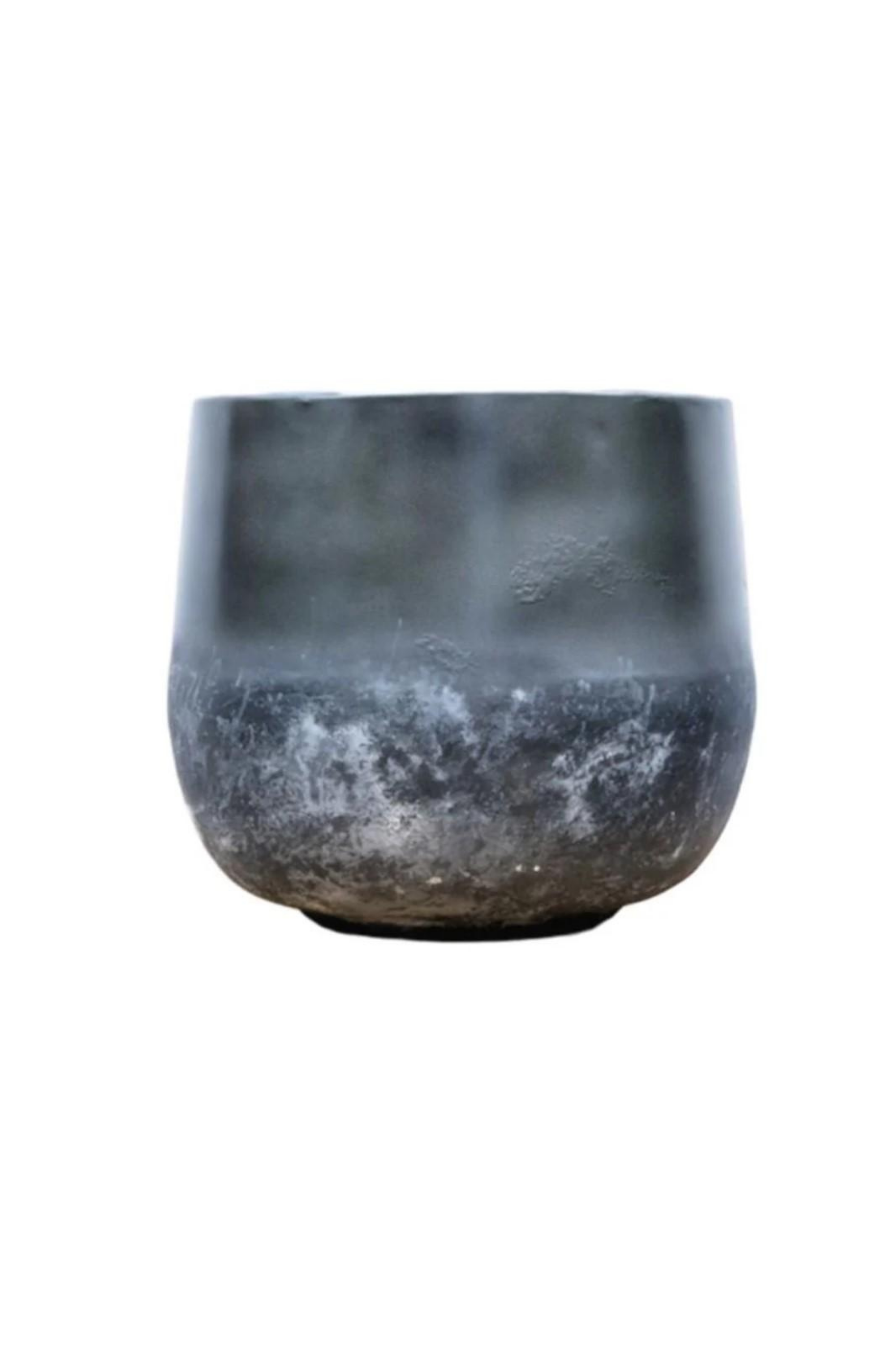 Cache-pot en métal Elisa Mystic Earth – Finition minérale patinée – Ø29, Ø39 & Ø44 cm