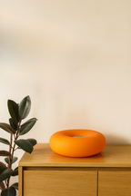 Rechargeable Touch-Sensitive Orange Donut Lamp – Bauhaus Design Table Lamp – 3 LED Lighting Modes – Soft &amp; Modern Ambiance