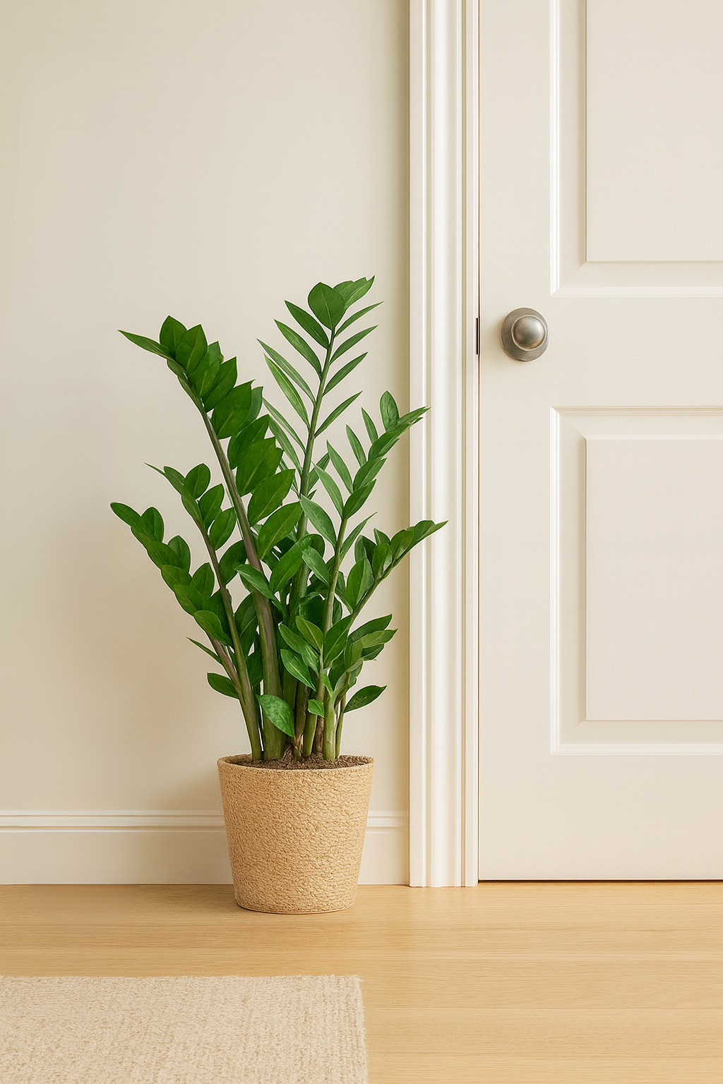 Zamioculcas Zamiifolia avec Panier Sofia – 80 cm | Élégance & Robustesse Naturelle