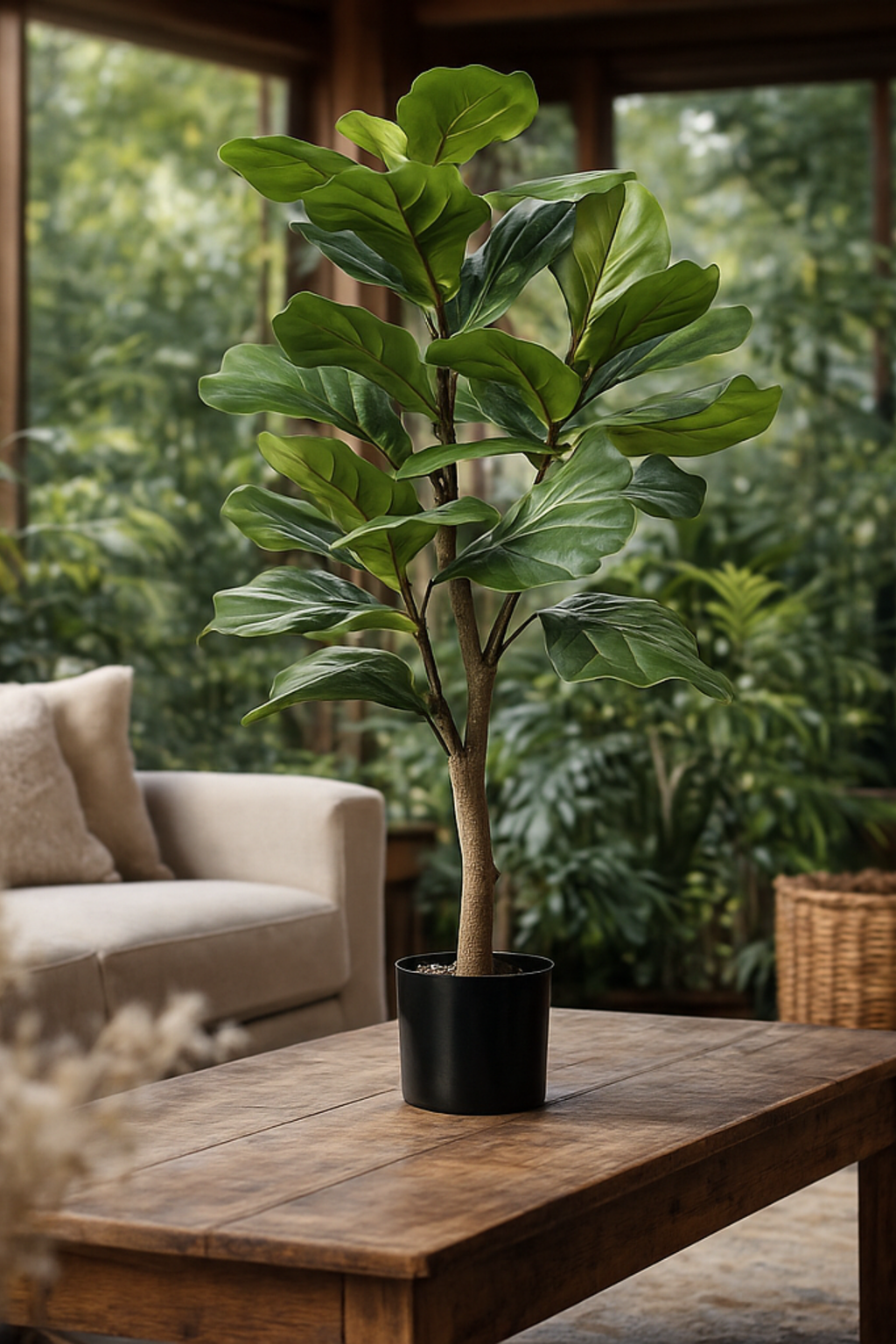 Ficus Lyrata Artificiel – Plante décorative premium – 90 à 180 cm
