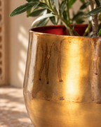 Ayka Patinated Camel – Decorative plant pot – Ø28 / Ø33 cm