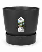 Elho Greenville Rond Noir – Pot avec réservoir d’eau – Ø14 × H13 cm