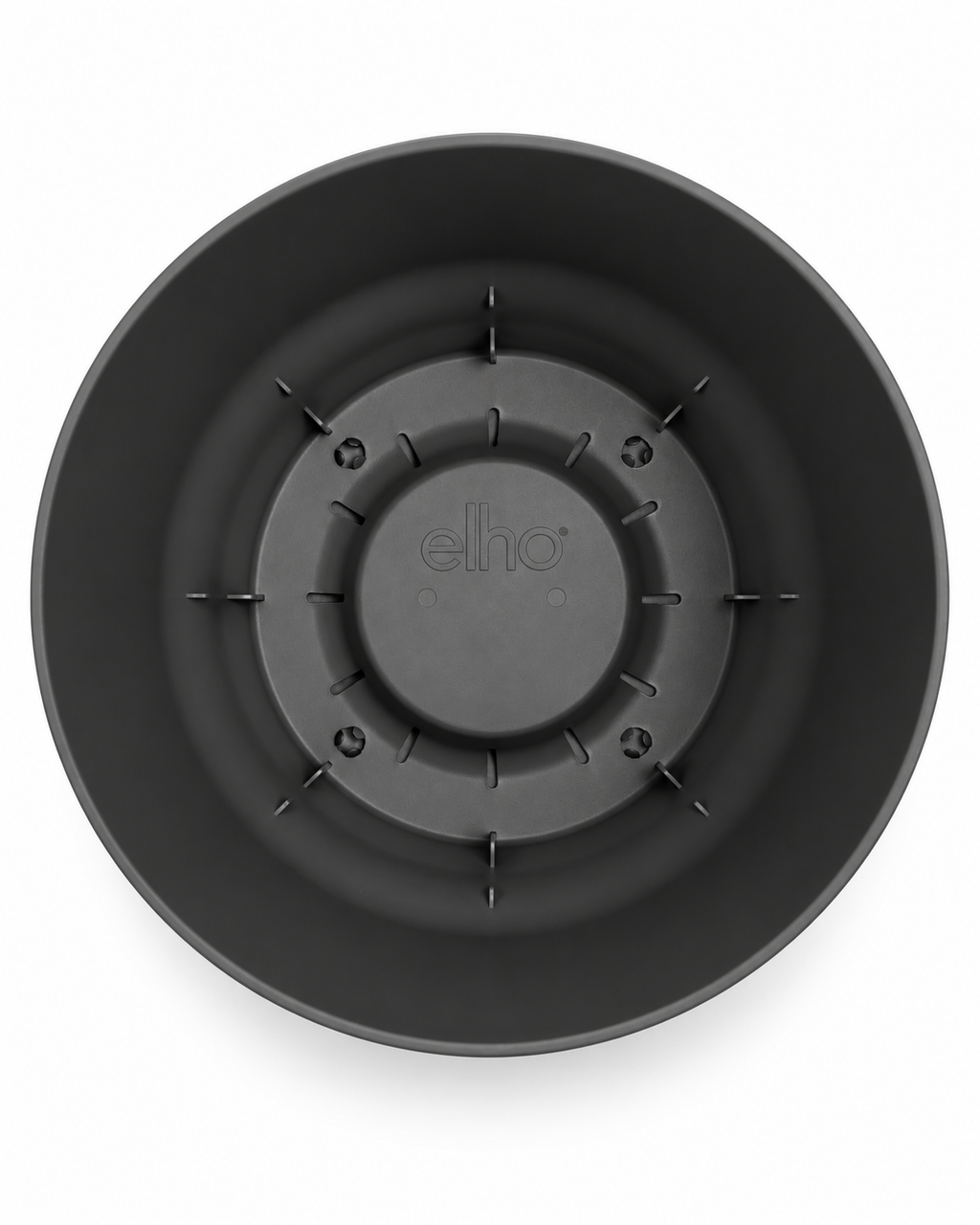 Elho Greenville Rond Noir – Pot avec réservoir d’eau – Ø14 × H13 cm