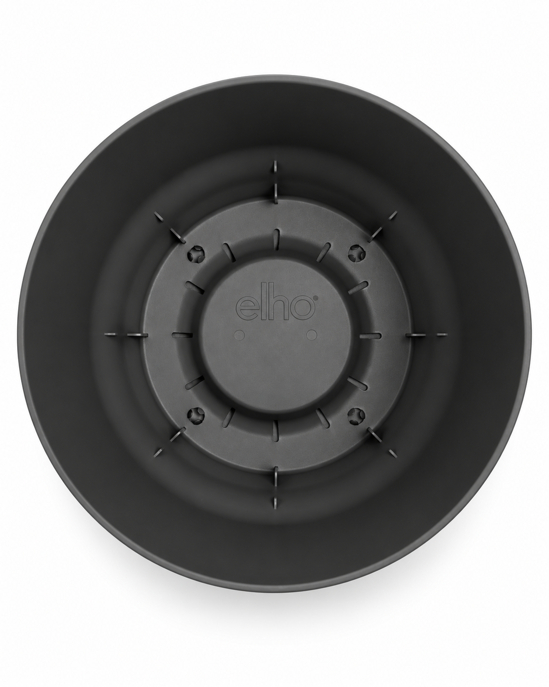 Elho Greenville Rond Noir – Pot avec réservoir d’eau – Ø14 × H13 cm