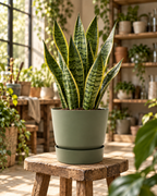 Elho Greenville Rond Vert Feuille – Pot avec réservoir d’eau – Ø14 / Ø20 cm