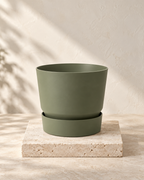 Elho Greenville Rond Vert Feuille – Pot avec réservoir d’eau – Ø14 / Ø20 cm