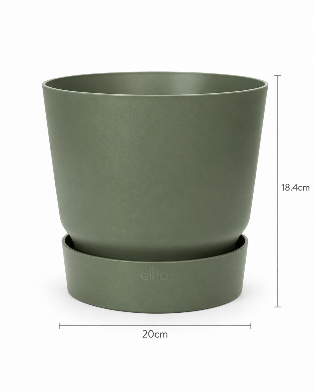 Elho Greenville Rond Vert Feuille – Pot avec réservoir d’eau – Ø14 / Ø20 cm