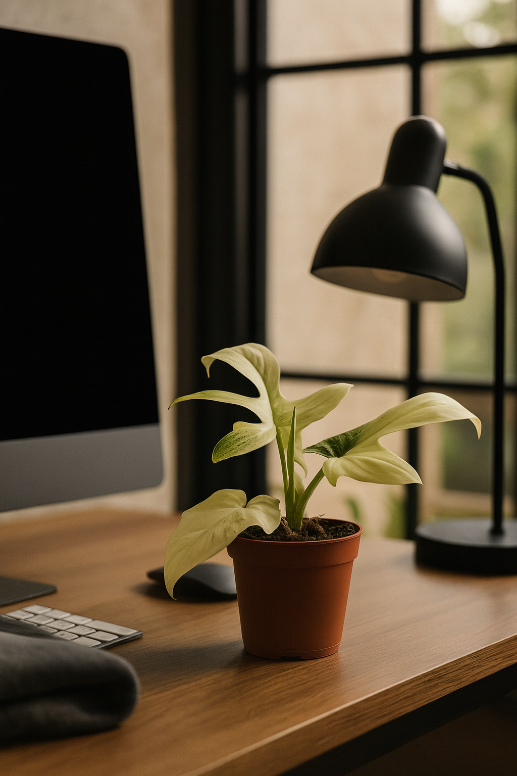 Philodendron Florida Ghost Ø12 cm – Plante rare au feuillage blanc 30 cm