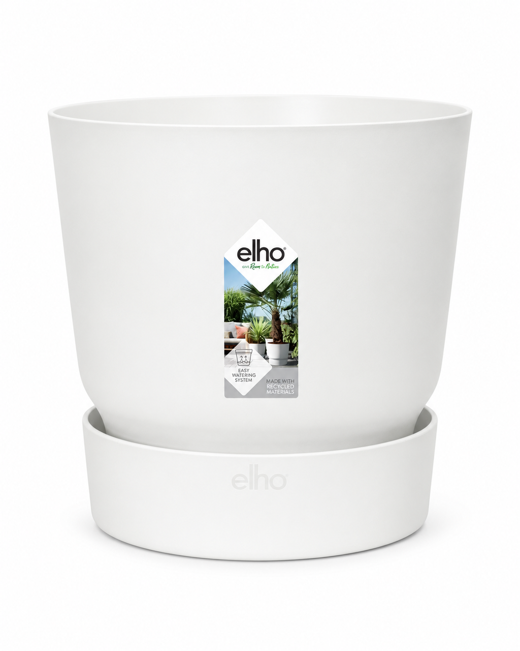 Elho Greenville Rund Weiß – Topf mit Wasserreservoir – Ø14 / Ø20 cm