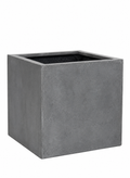 Grey Block – Contemporary decorative pot – Ø30 × H30 cm