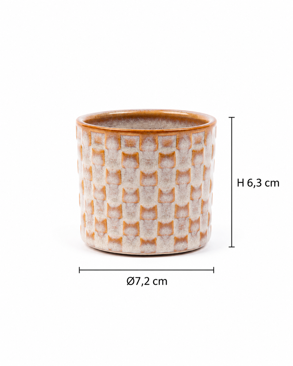 Madrid – Lot de 6 mini cache-pots en céramique – Ø7,2 × H6,3 cm