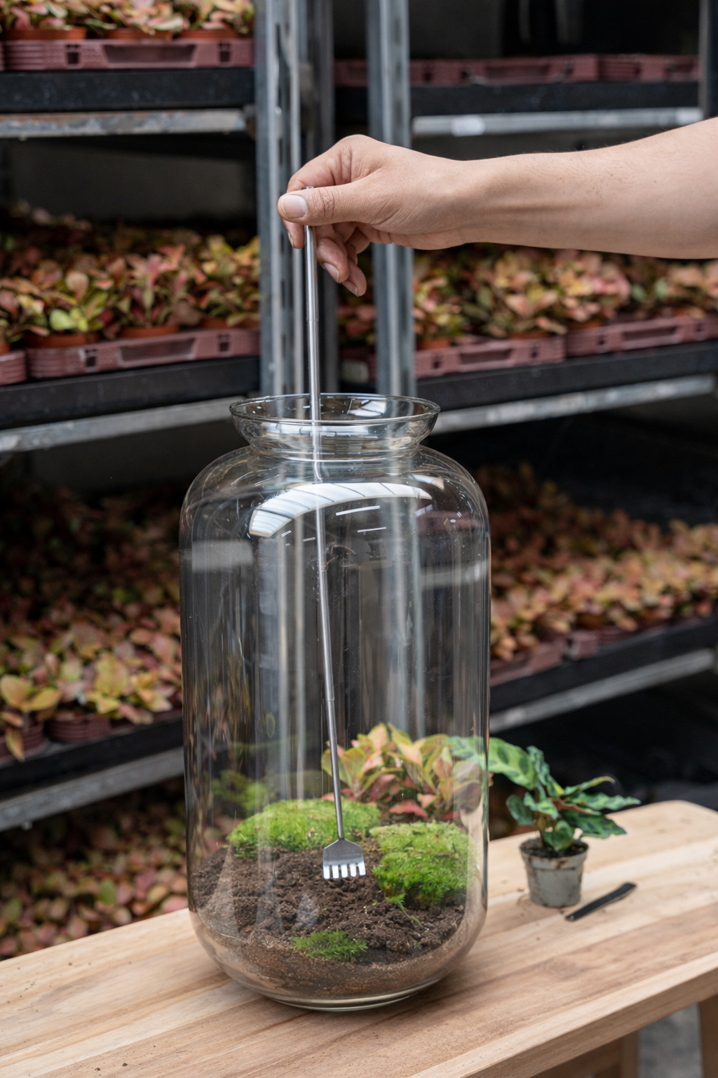 Stainless Steel Terrarium Telescopic Rake – Adjustable 16-49 cm Precise Tool for Maintenance and Aquascaping