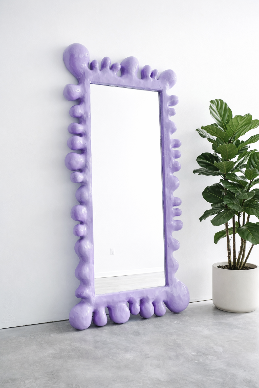 Miroir Pleine Longueur Arty Lilas – Cadre Sculptural 100 × 180  cm