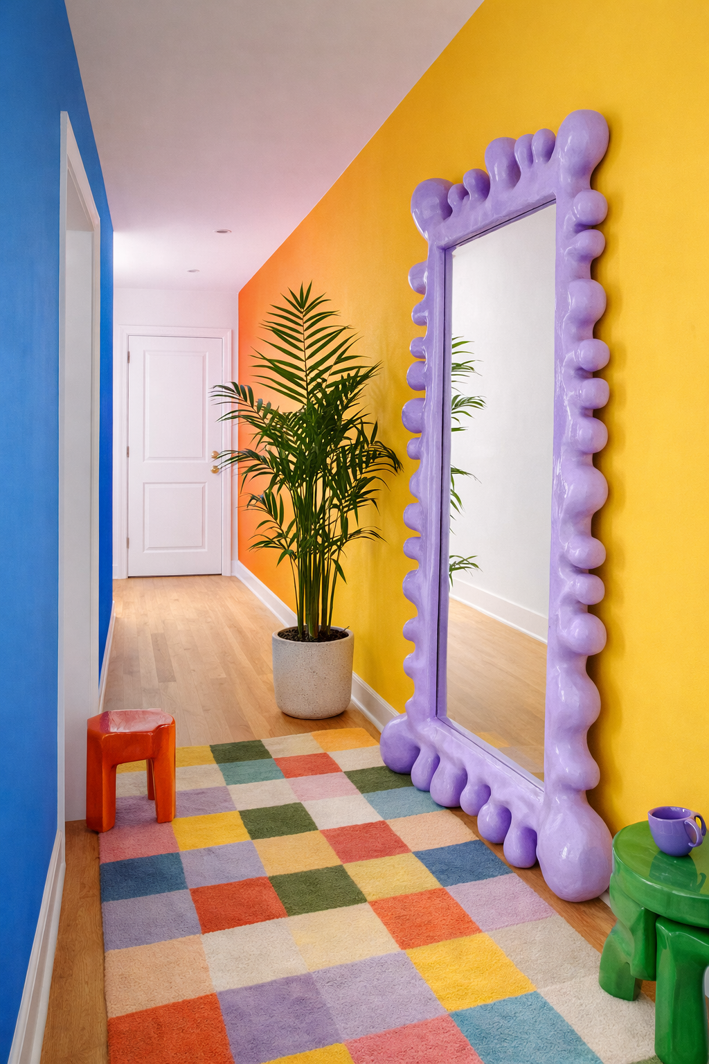 Miroir Pleine Longueur Arty Lilas – Cadre Sculptural 100 × 180 cm