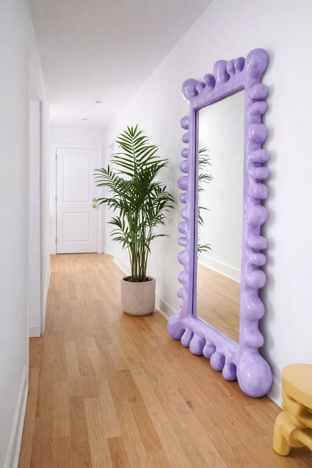 Miroir Pleine Longueur Arty Lilas – Cadre Sculptural 100 × 180  cm