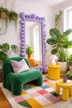 Miroir Pleine Longueur Arty Lilas – Cadre Sculptural 100 × 180  cm