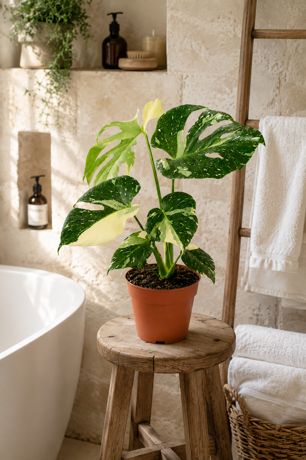 Monstera Thai Constellation – Rare Starry Variegated Plant – Ø15 cm – 50 cm