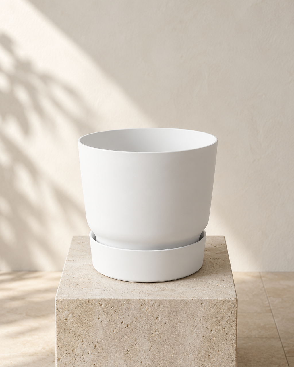 Elho Greenville Rund Weiß – Topf mit Wasserreservoir – Ø14 / Ø20 cm
