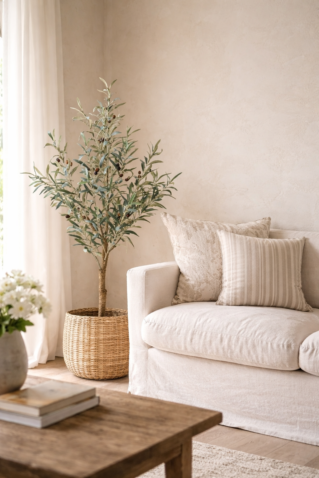 Olivier artificiel (Olea Europaea) — Arbre emblématique du Sud, feuillage réaliste & sans entretien - 115 cm à 180 cm