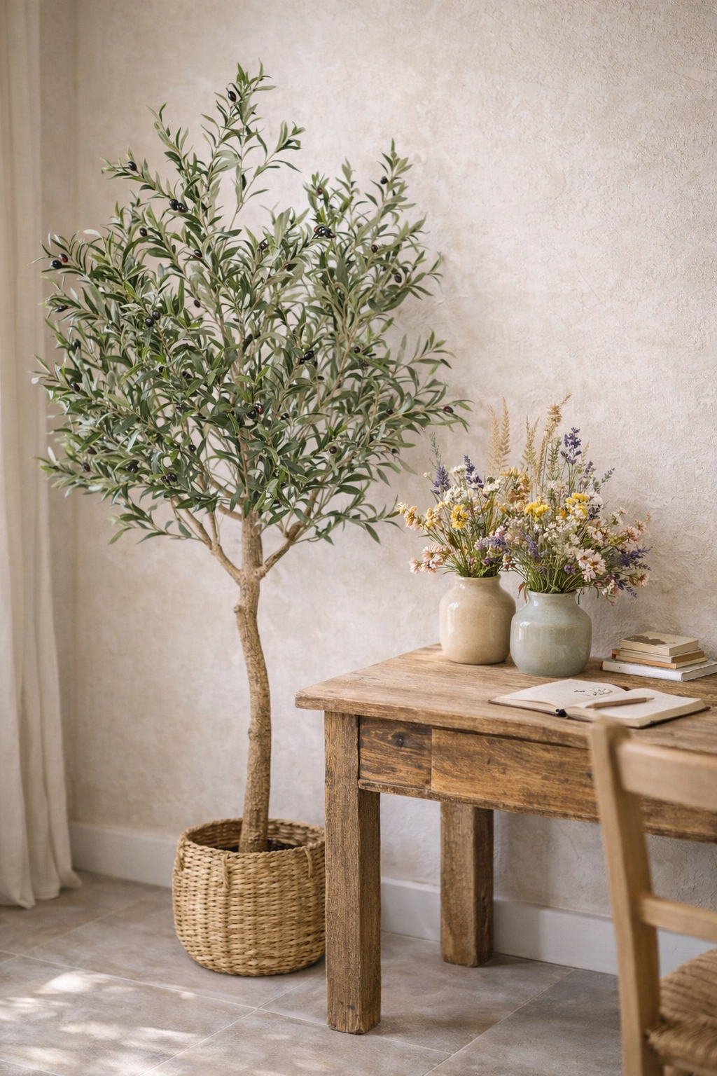 Olivier artificiel (Olea Europaea) — Arbre emblématique du Sud, feuillage réaliste & sans entretien - 115 cm à 180 cm