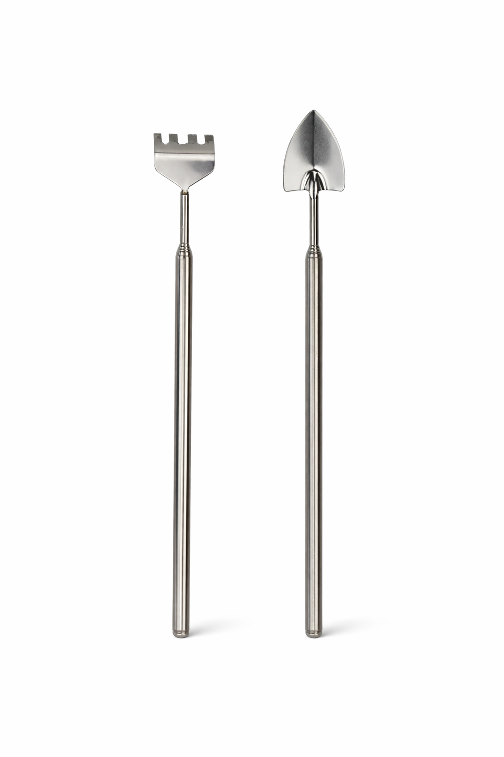 Telescopic Stainless Steel Terrarium Tool Kit – Adjustable Rake + Shovel 16-49 cm for Precise Maintenance