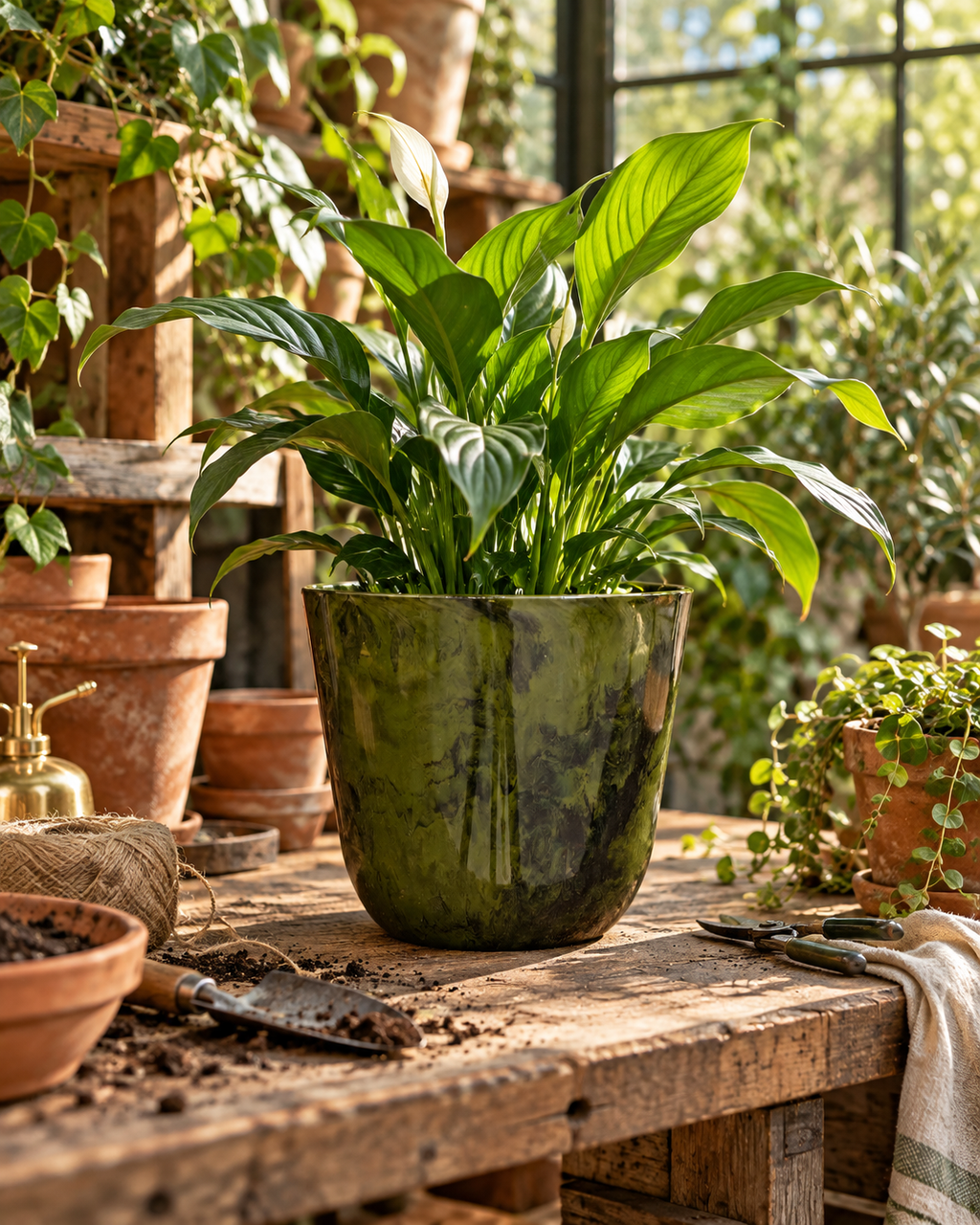 Palerme Marbre Vert – Pot en plastique recyclé – Ø27 à Ø40 cm