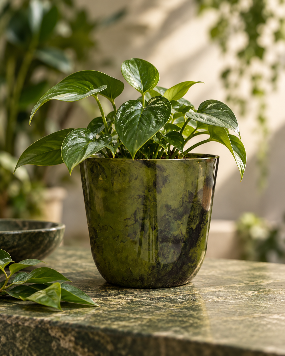 Palerme Marbre Vert – Pot en plastique recyclé – Ø27 à Ø40 cm