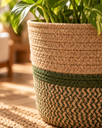 Panier cache-pot en jonc de mer tressé – Ø28 cm
