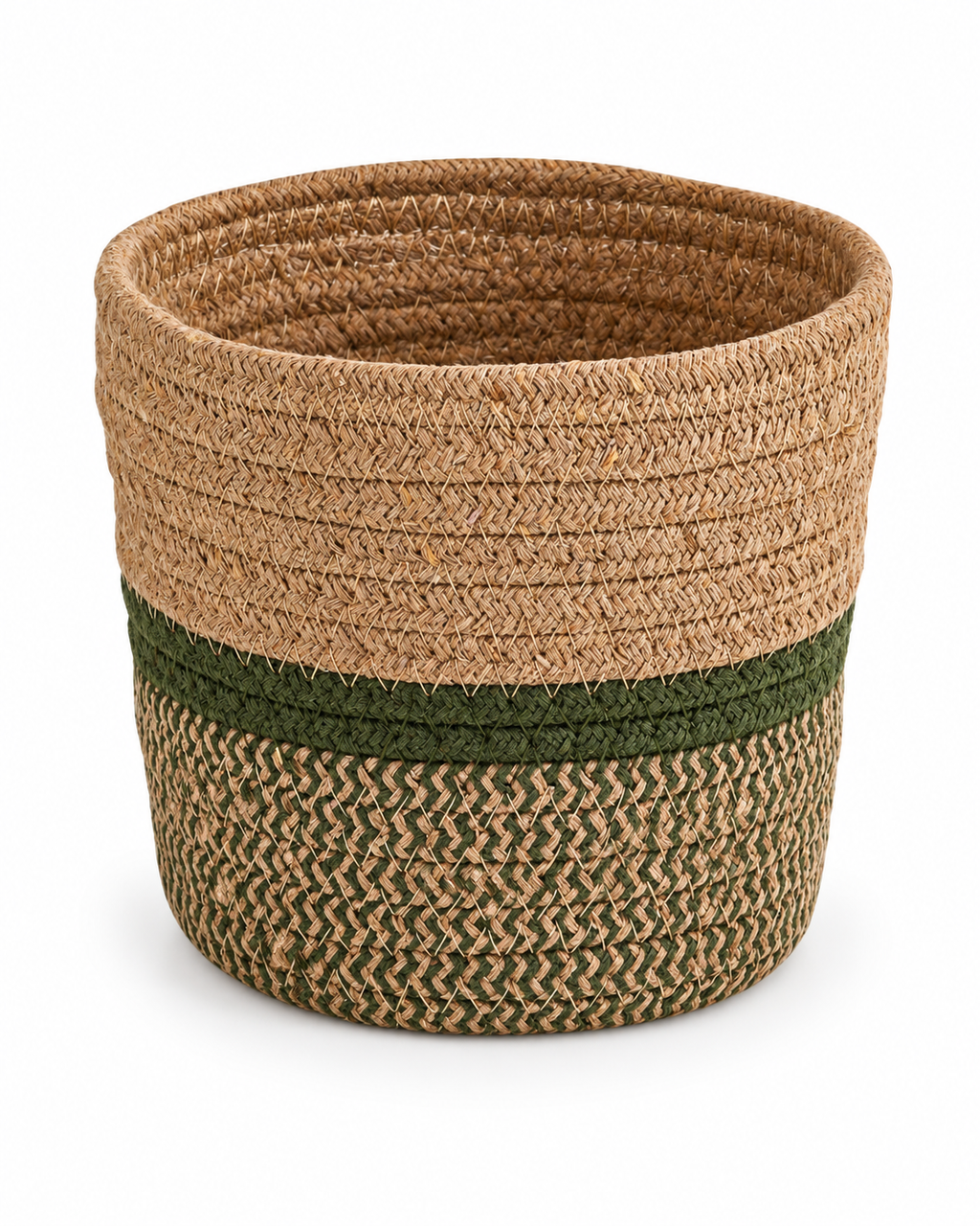 Panier cache-pot en jonc de mer tressé – Ø28 cm