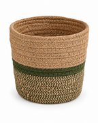 Panier cache-pot en jonc de mer tressé – Ø28 cm