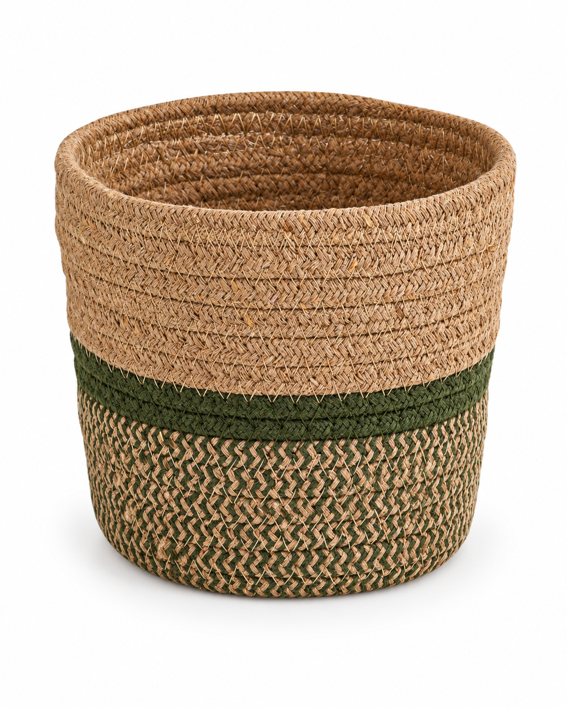 Panier cache-pot en jonc de mer tressé – Ø28 cm