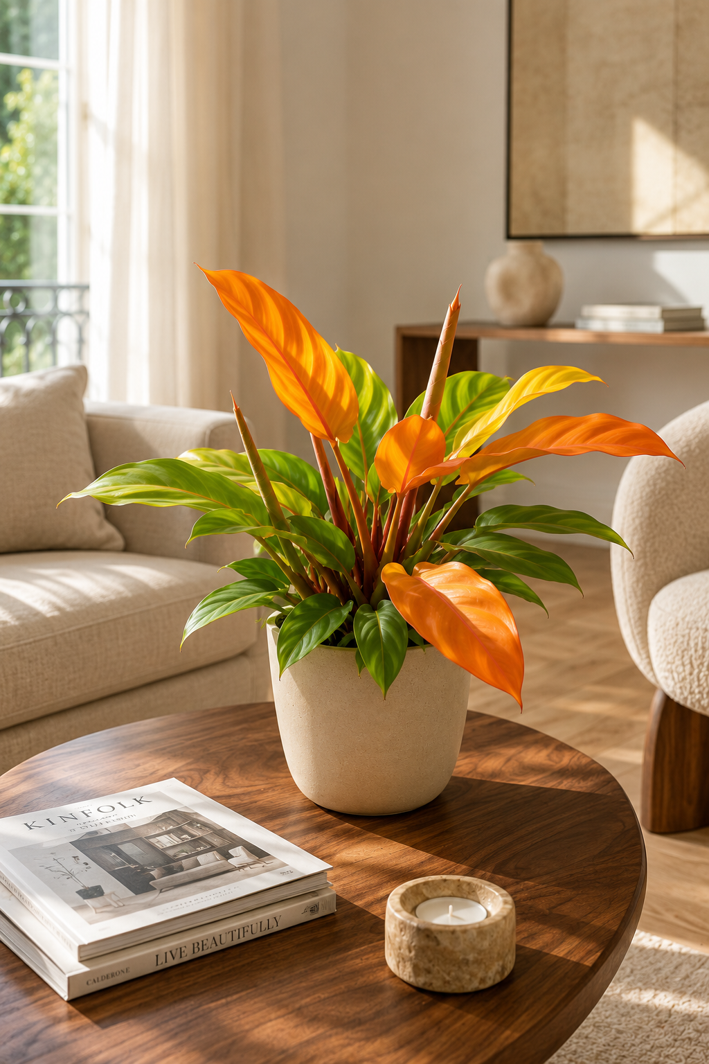 Philodendron Prince of Orange – Seltene Tropenpflanze mit kupferfarbenem Laub – Ø14 cm