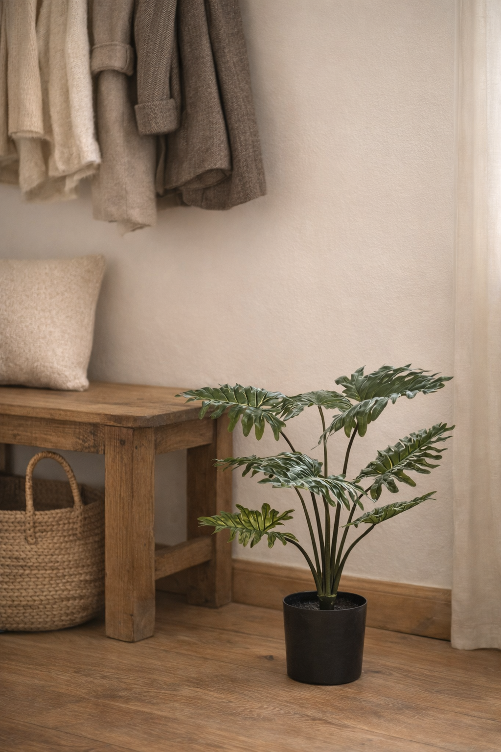 Philodendron artificiel haut de gamme – Plante décorative réaliste sans entretien (60 à 120 cm)