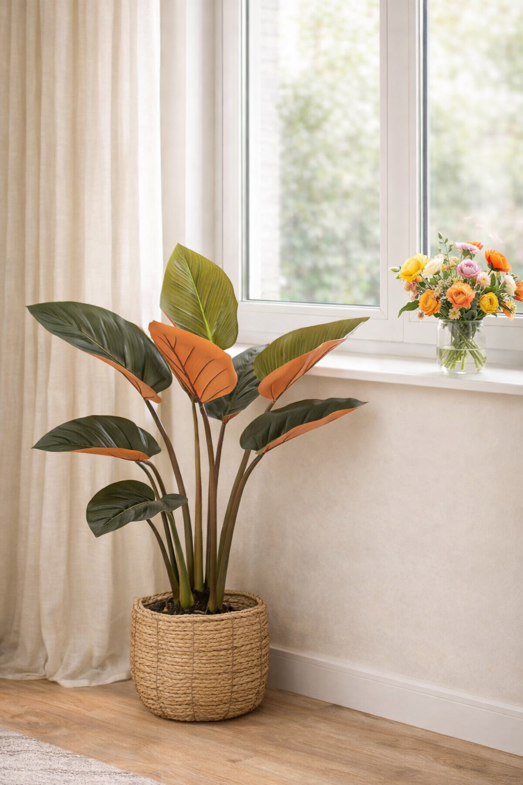 Philodendron artificiel haut de gamme – Plante décorative réaliste sans entretien (60 à 120 cm)