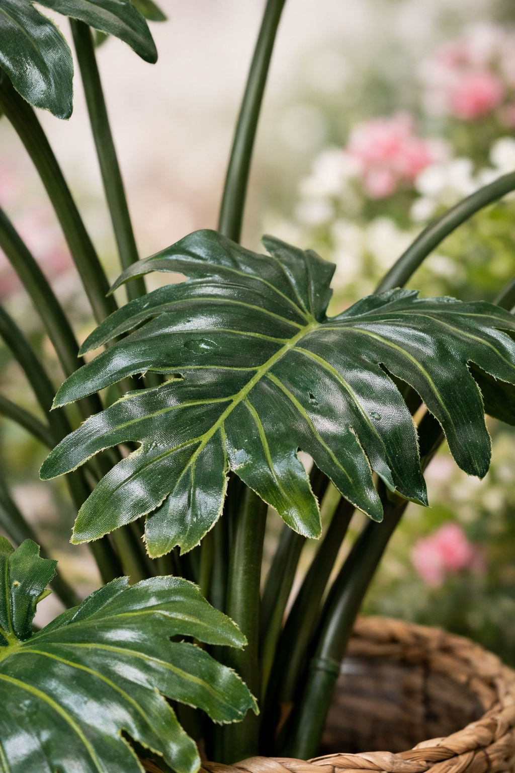 Philodendron artificiel haut de gamme – Plante décorative réaliste sans entretien (60 à 120 cm)