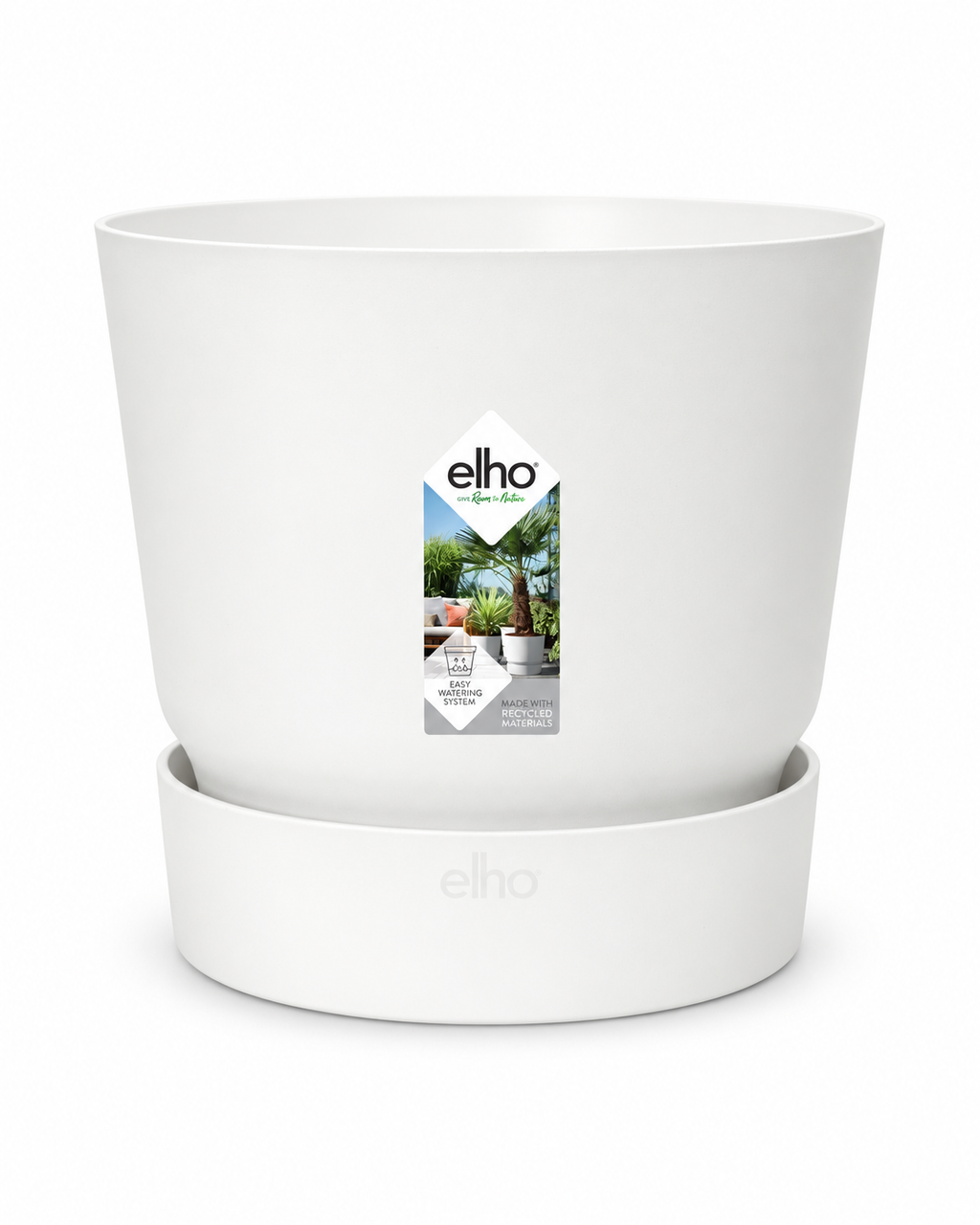Elho Greenville Rond Blanc – Pot avec réservoir d’eau – Ø14 à Ø39 cm