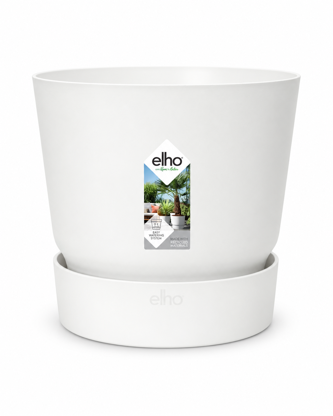 Elho Greenville Rond Blanc – Pot avec réservoir d’eau – Ø14 à Ø39 cm